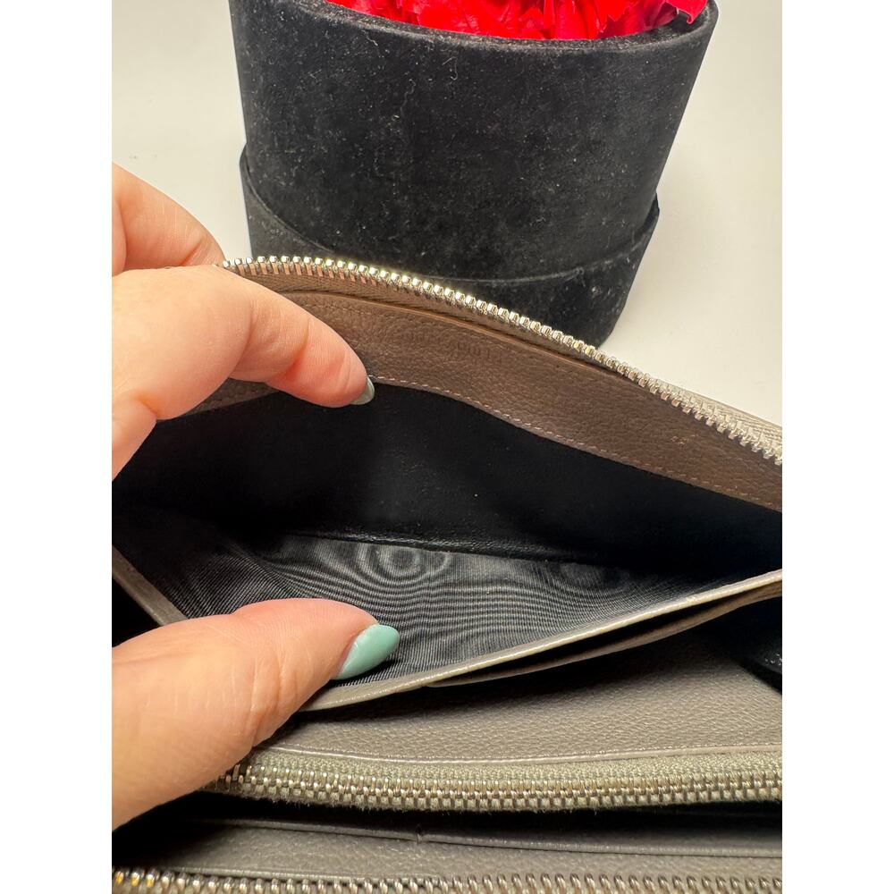 Saint Laurent Grained Calf Skin Rive Gauche Zip Around Wallet - Picture 6 of 14